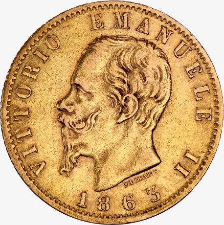 20 Lire Italiane d'Oro Vittorio Emanuele II | 1861-1878