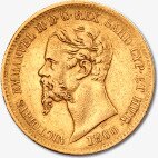 20 Lirów Włochy Sardynia Wiktor Emanuel II Złota Moneta | 1850 - 1861