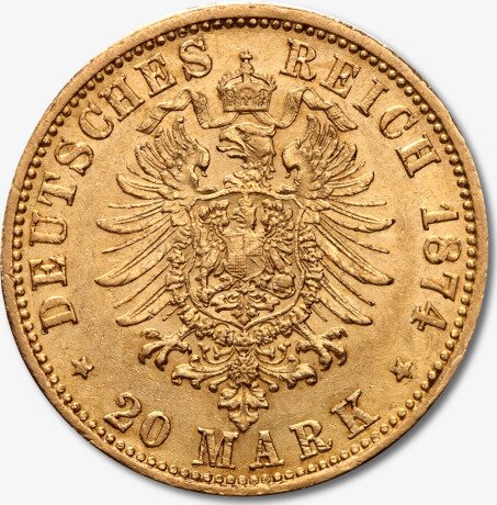 20 Marchi d'oro Imperatore Guglielmo I di Prussia (1871-1888)