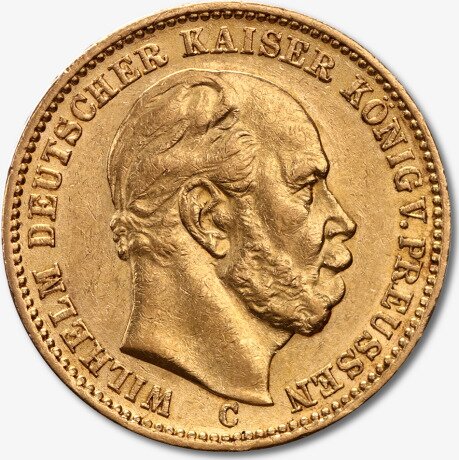 Золотая монета 20 Марок Вильгельма I 1871-1888
