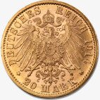 20 Marek Cesarz Niemiecki i Król Prus Wilhelm II w Mundurze Złota Moneta | 1913 - 1914