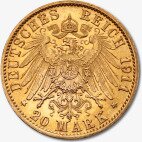 Золотая монета 20 Марок Людвига IV Гессенского 1890-1915