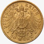 Золотая монета 20 Марок Фридриха I 1872-1895 (Friedrich I Baden)