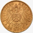 20 Marchi | Re Federico Augusto III di Sassonia | Oro | 1904-1918