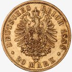 20 Marchi | re Guglielmo II Wurtemberg | Oro | 1891-1918