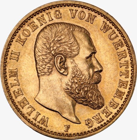 20 Marek Król Wilhelm II Wirtemberski Złota Moneta | 1891 - 1918