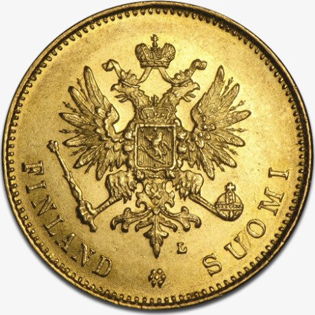 Золотая монета 20 Марок Финляндии 1860-1913 (Markkaa Finland)