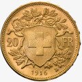 20 Franków Szwajcarskich Vreneli Złota Moneta | 1897 - 1949
