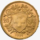 Вренели 20 франков 1897-1949 Золотая монета Швейцарии