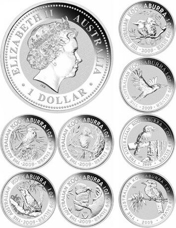 Набор серебряных монет Кукабарра 20 x 1 унции 2009 Специальный Выпуск