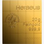 20 x 1 gr Lingotto d'oro Combibar® (Heraeus)