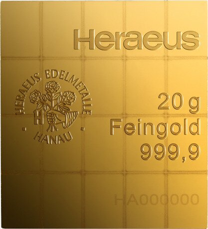 20 x 1g CombiBar® | Oro | Heraeus