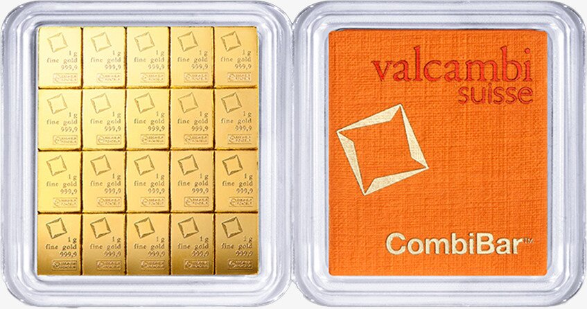 Золотой Комби-Слиток (CombiBar) Valcambi 20x1г