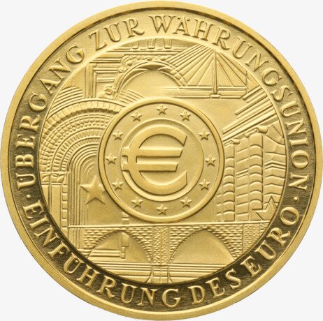 Золотая монета 100 Евро 2002 Германия Европейский Валютный Союз