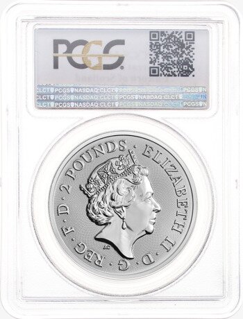 2018 Серебряная монета Звери Королевы Единорог 2 унции (Unicorn) MS-67 PCGS