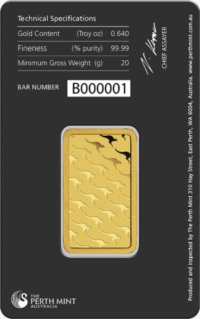 20g Gold Bar | Perth Mint | with Certificate