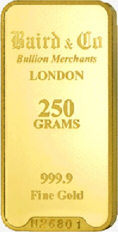 250g Lingote de Oro | Baird & Co.