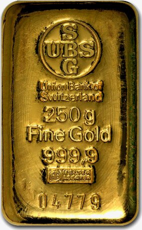 Золотой слиток 250г UBS