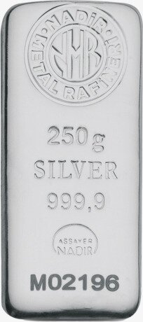 250g Srebrna Sztabka | Nadir Metal Rafineri