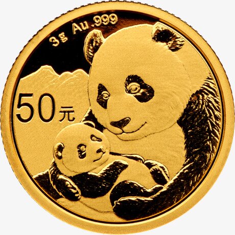 Золотая монета Китайская Панда 3 г 2019 (China Panda)
