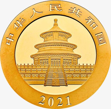 Золотая монета Китайская Панда 3 г 2021 (China Panda)