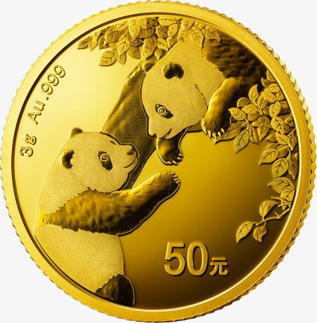 Золотая монета Китайская Панда 3 г 2023 (China Panda)