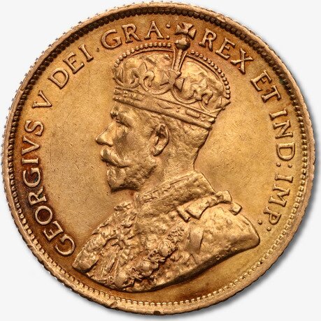 Золотая монета 5 Канадских Долларов Джорджа V 1912-1914 (Canadian Dollars)
