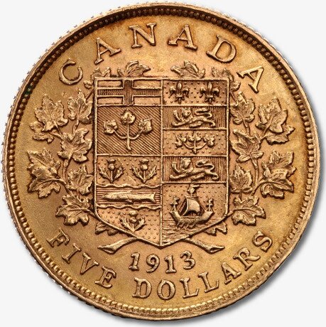 George V Gold Coin - 5 Canadian Dollars 1912-1914