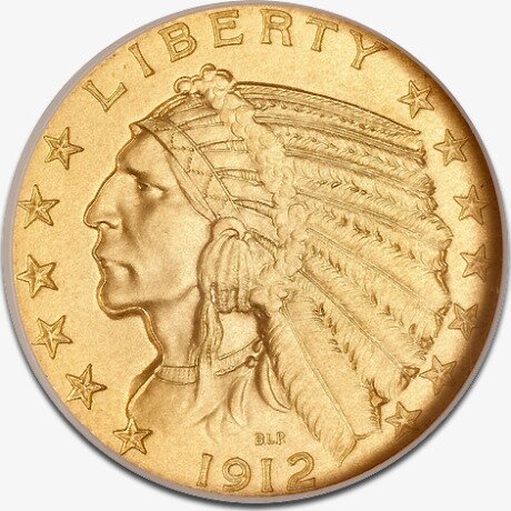5 Dolarów "Indian Head" Złota Moneta | 1908-1929