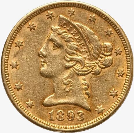 Золотая монета Американский Орел " Голова Свободы" 5 Доллара 1795-1929