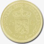 Золотая монета 5 Гульденов Вильгельмины 1892-1933 (Dutch Guilders Wilhelmina)