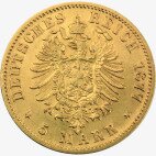 Золотая монета 5 Марок Вильгельма I 1877-1878 Пруссия (5 Mark Emperor Wilhelm I)