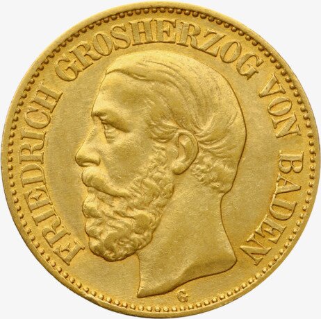 5 Marchi | Gran Duca Federico I del Baden | Oro | 1877-1878