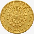 Золотая монета 5 Марок Фридриха I 1877-1878 Баден (5 Mark Friedrich I)