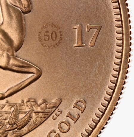 Крюгерранд (Krugerrand)50 унций юбилейный выпуск 2017 Золотая монета