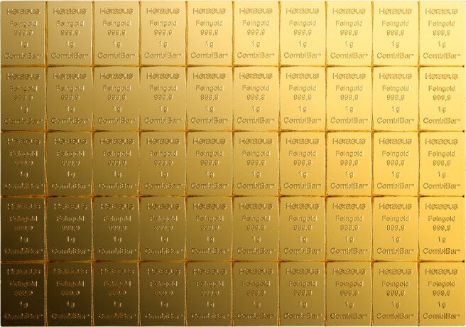 50 x 1 gr Combibar® | oro | Heraeus
