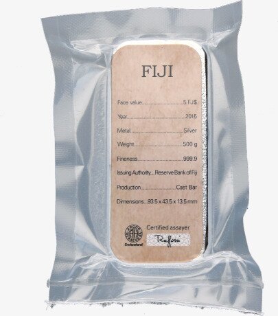 500g Fiji Coin Bar | Silver | Argor-Heraeus