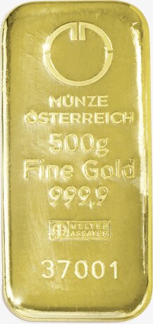 500g Goldbarren | Münze Österreich | Gegossen
