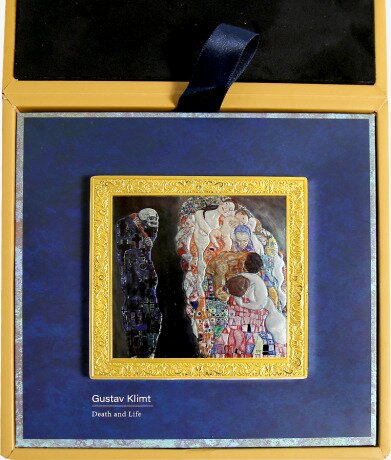 500g Gustav Klimt "Śmierć i życie" Srebrna Moneta Sztabka