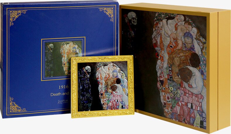 500g Gustav Klimt "Śmierć i życie" Srebrna Moneta Sztabka