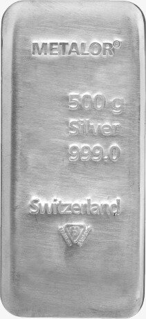 500g Srebrna Sztabka | Metalor