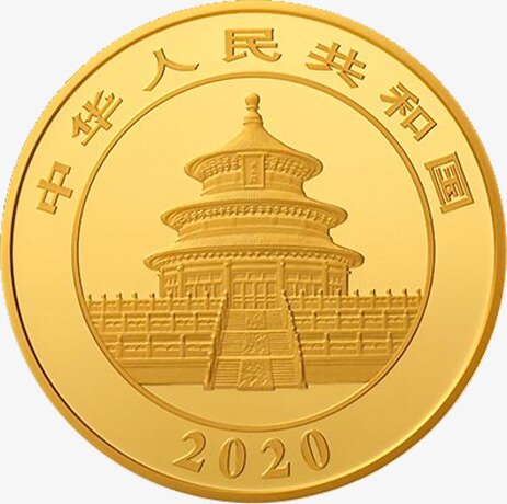 50 gr Panda Cinese | Oro | Sfondo a Specchio Proof | 2020