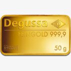 Золотой слиток Degussa 50 г