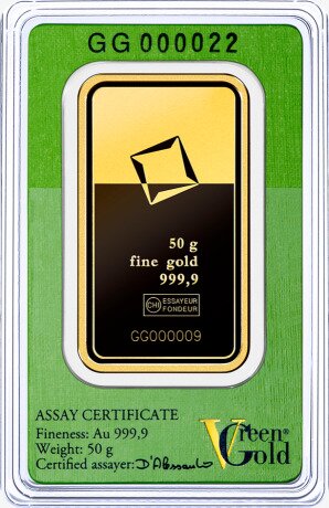 50gr Lingote de Oro | Valcambi | Green Gold