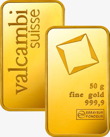 50g Goldbarren | Valcambi | Geprägt