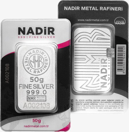 50g Lingotto d' Argento | Nadir Metal Rafineri