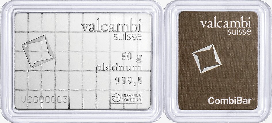 50x1g CombiBar® | Platino | Valcambi