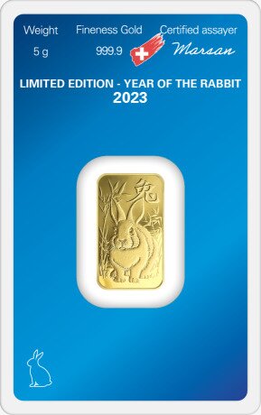 5g Gold Bar | Argor-Heraeus | Year Of The Rabbit 2023