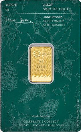 5g Lingote de Oro | Feliz Navidad | The Royal Mint