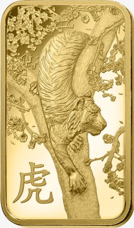 Золотой слиток тигр PAMP 5г